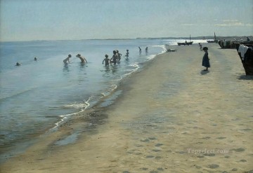  1884 Canvas - Sommerdag ved Skagens Sonderstrand 1884 Peder Severin Kroyer